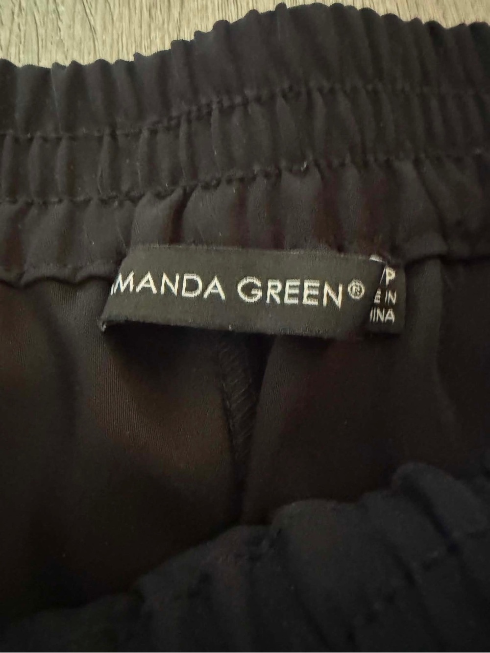 Amanda Green Black Wide-Leg Culotte Palazzo Pants Contrast Stitching Luxury Chic - Picture 4 of 4